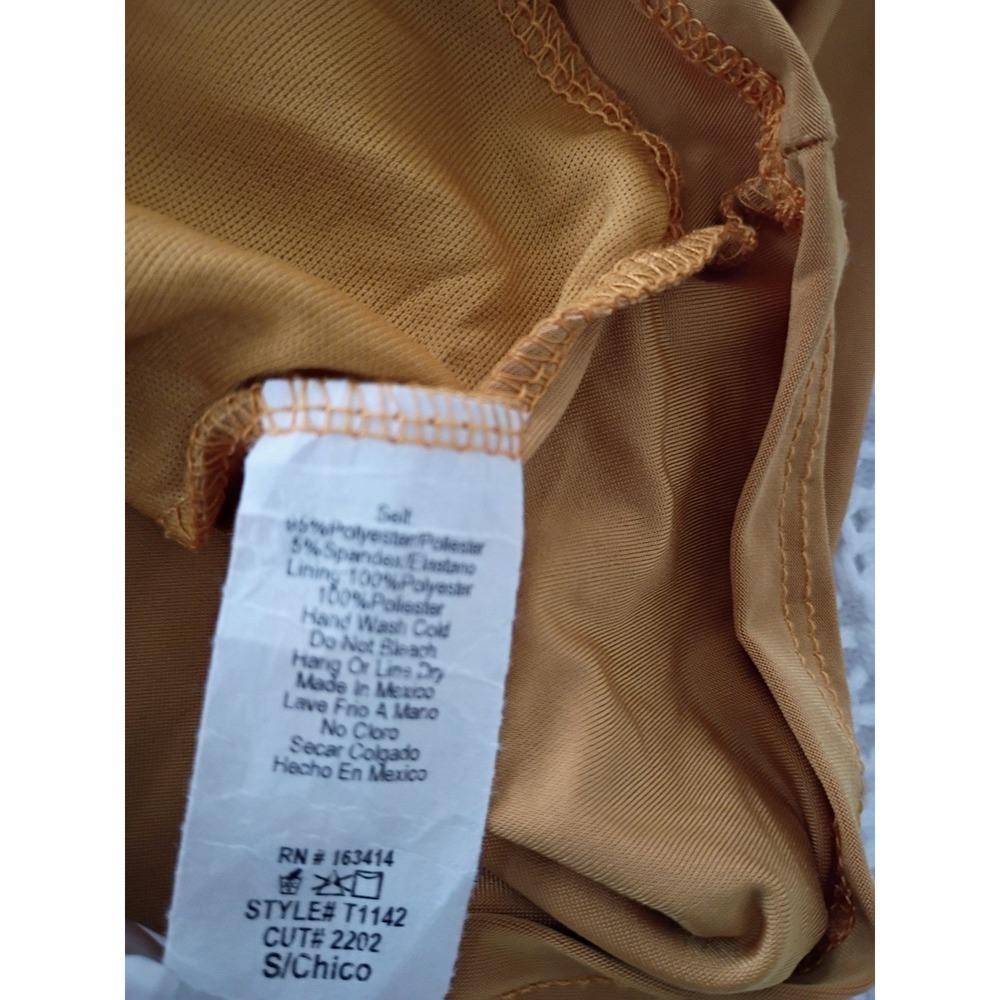 2 Saints New Mustard Women Y2K Coquette Twist Front Long Sleeve Top Size S NWOT - Picture 4 of 5